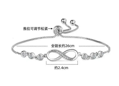 Infinite Inlaid Round Cubic Zircon Bracelet silver