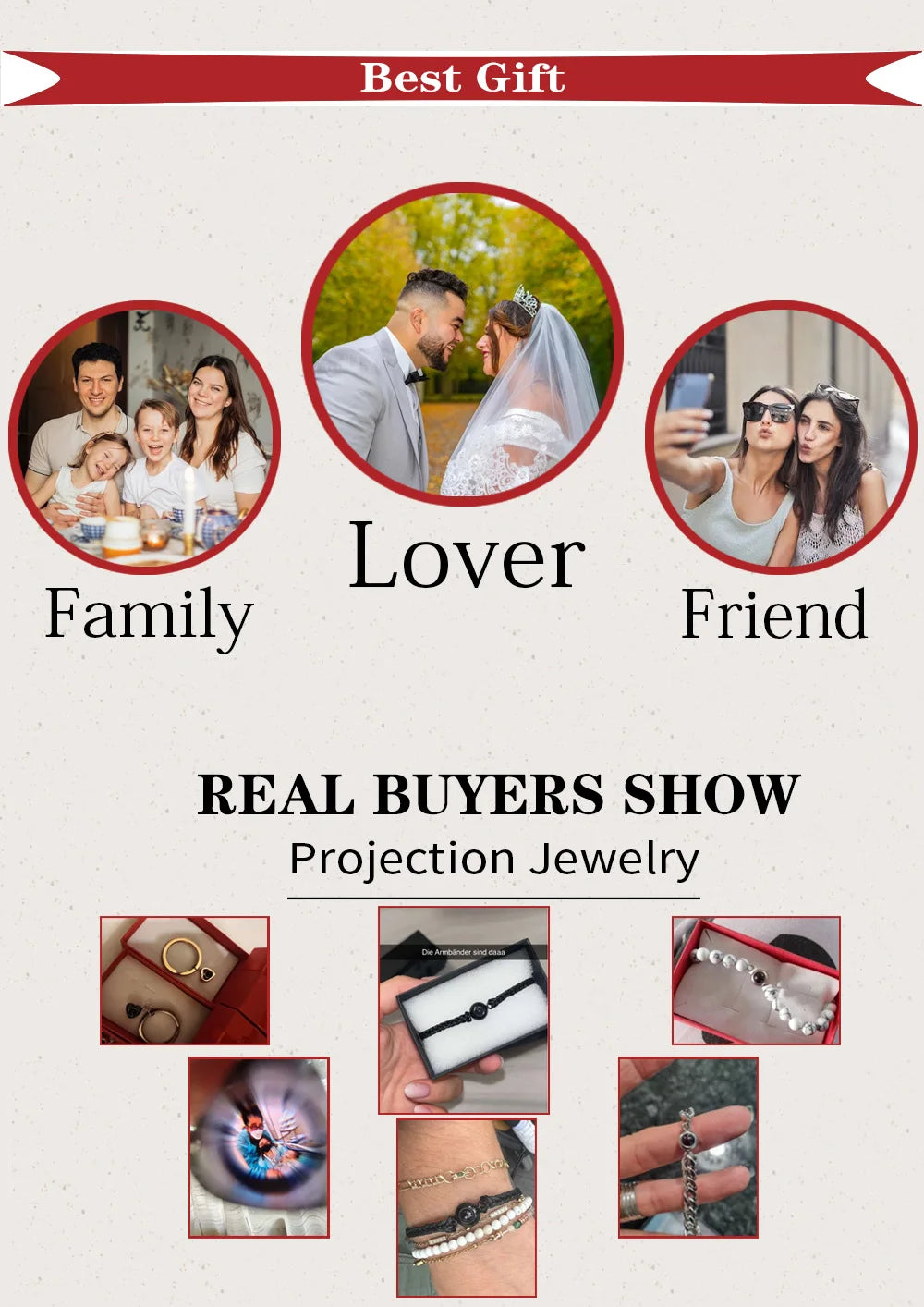Custom Projection Photo Bracelet – personalized Zircon Chain Memory Jewelry for Women & Men