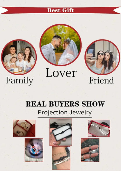 Personalized Custom Photo Projection heart Necklace Pendant Minx