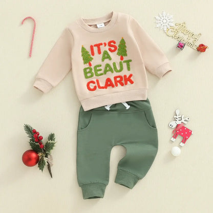 Lioraitiin Toddler Baby Boy Christmas Outfit Beige / 24M / United States