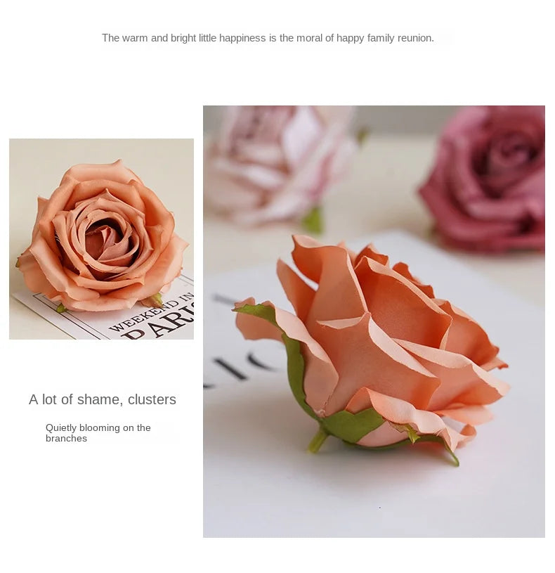 Artificial Silk Cloth Doer Rose Flower Head Wedding