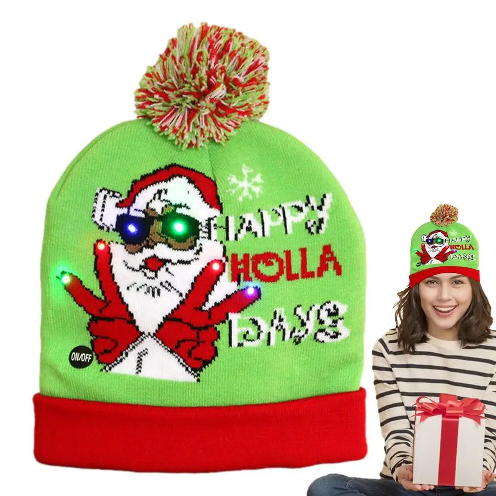 LED Christmas Beanie Hat