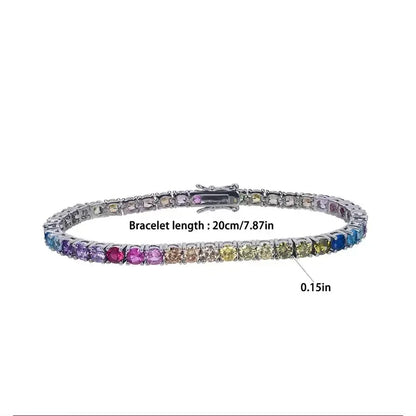 Elegant 925 Sterling Silver Sapphire Tennis Bracelet colour / United States