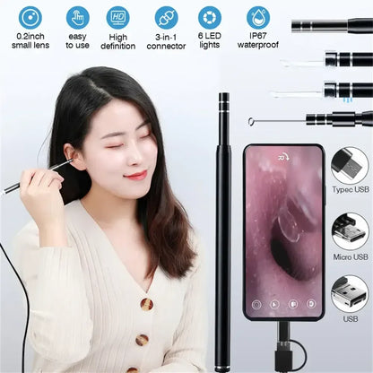 3-in-1 LED Ear Cleaning Endoscope 1 / 2m