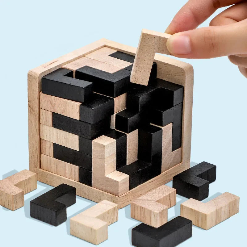 Cube Puzzle Luban Interlocking Creative Educational Wooden Toy