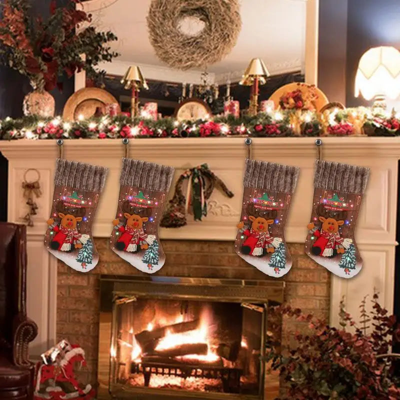 LED Christmas Stocking – 18" Colorful Light-Up Décor