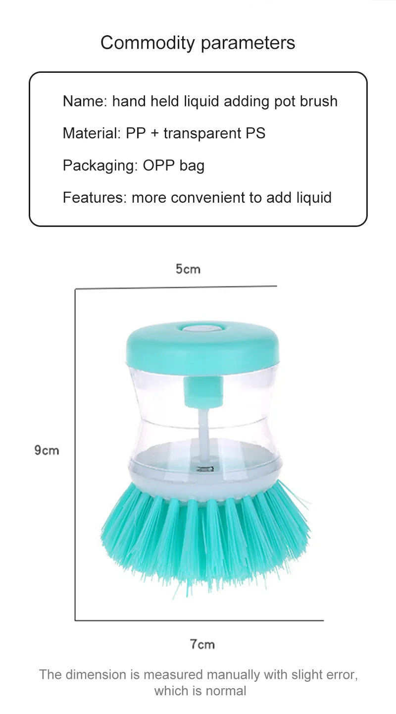 Dishwashing Brush with Washing Up Liquid Soap