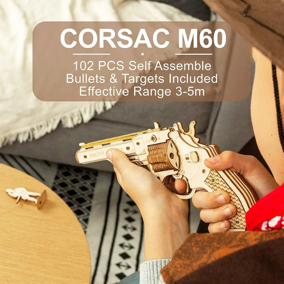 Robotime ROKR DIY 3D Wooden Gun Puzzle Kit