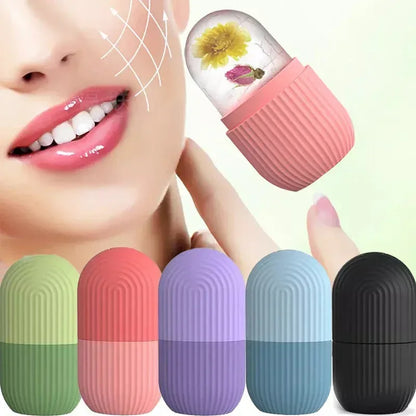 Silicone Ice Cube Beauty Lifting Ice Ball Face Massager Gold