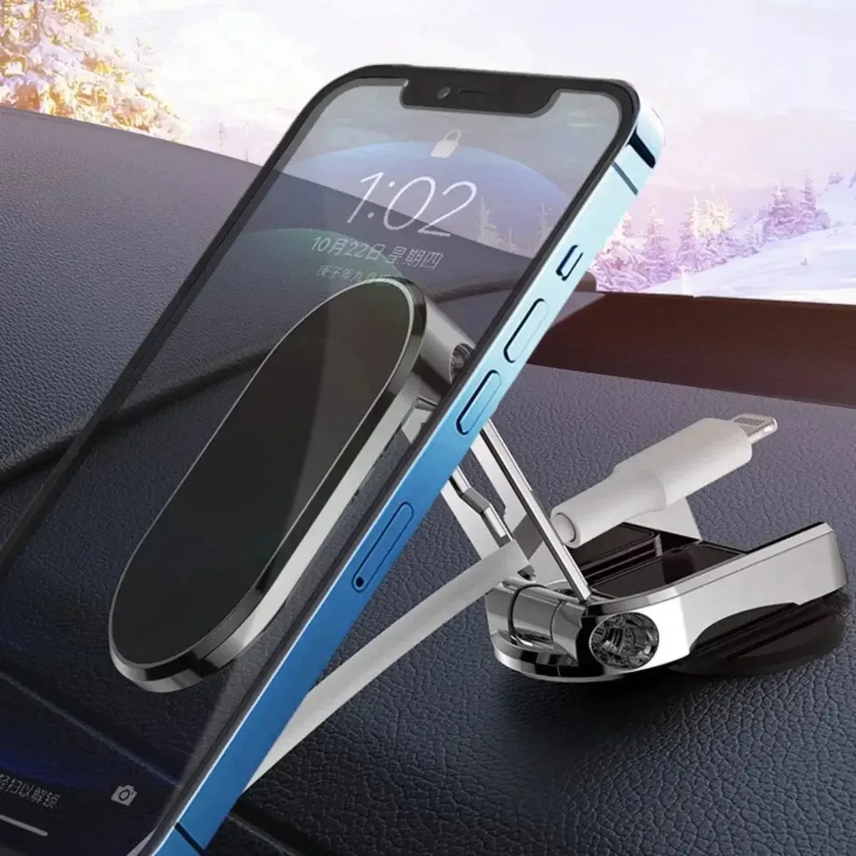 Magnetic Car Phone Mount – 360° Rotating Smartphone Holder black