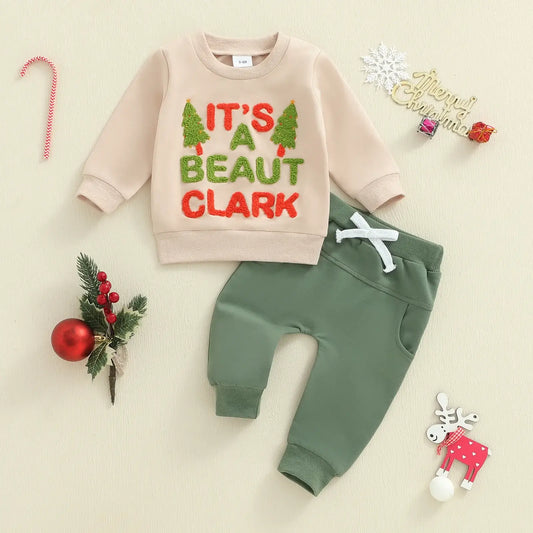 Lioraitiin Toddler Baby Boy Christmas Outfit Beige / 24M / United States