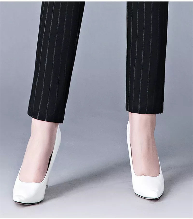 Elastic Waist Casual Straight Pants