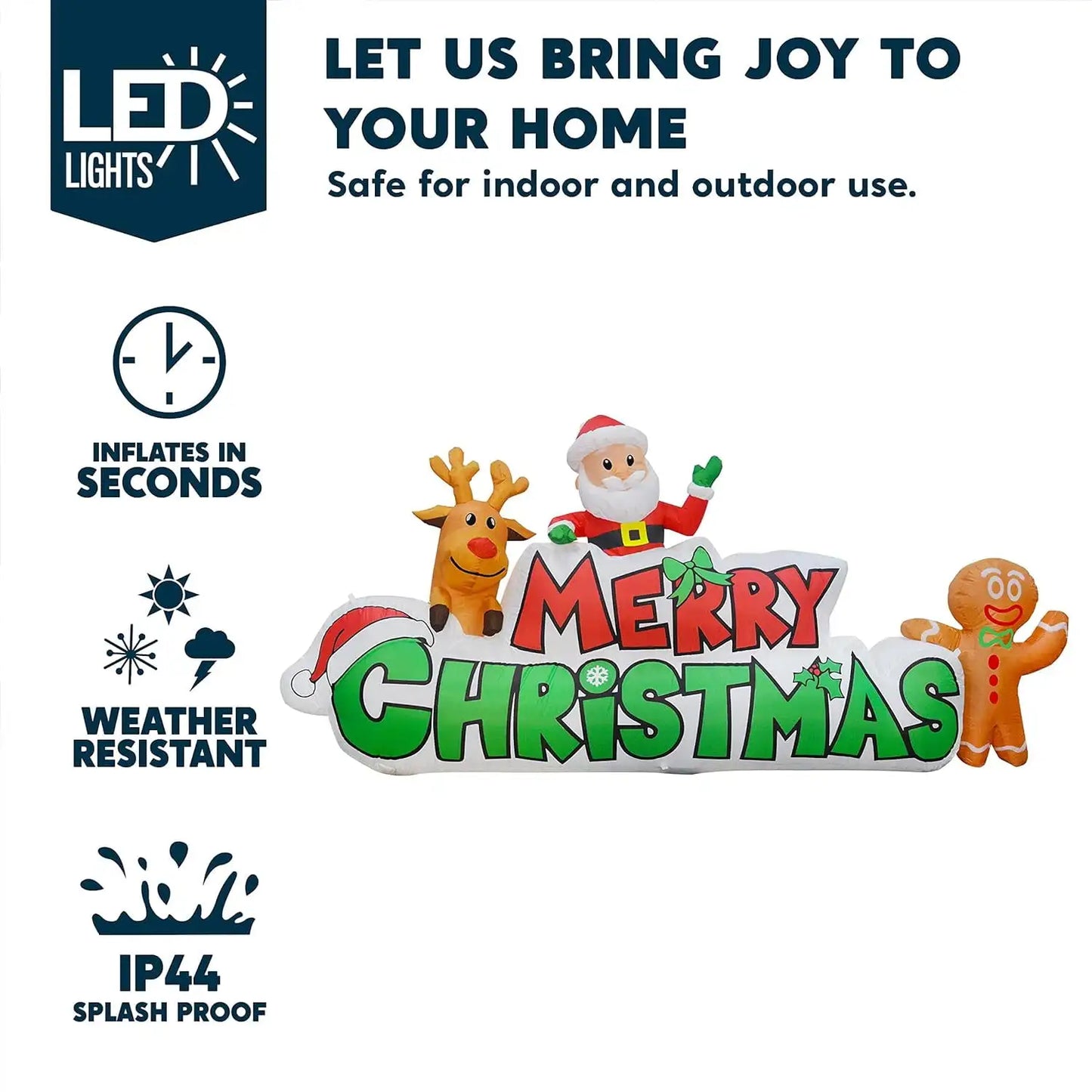 9.5 FT Inflatable Merry Christmas Sign with LED Lights United States / merry christmas