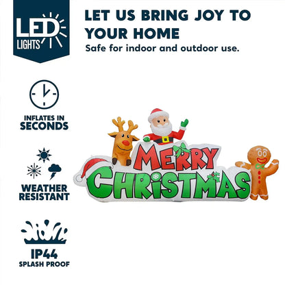 9.5 FT Inflatable Merry Christmas Sign with LED Lights United States / merry christmas