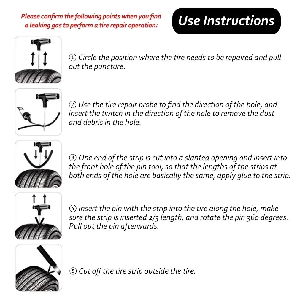 Car Tire Repair Tool 7PCS