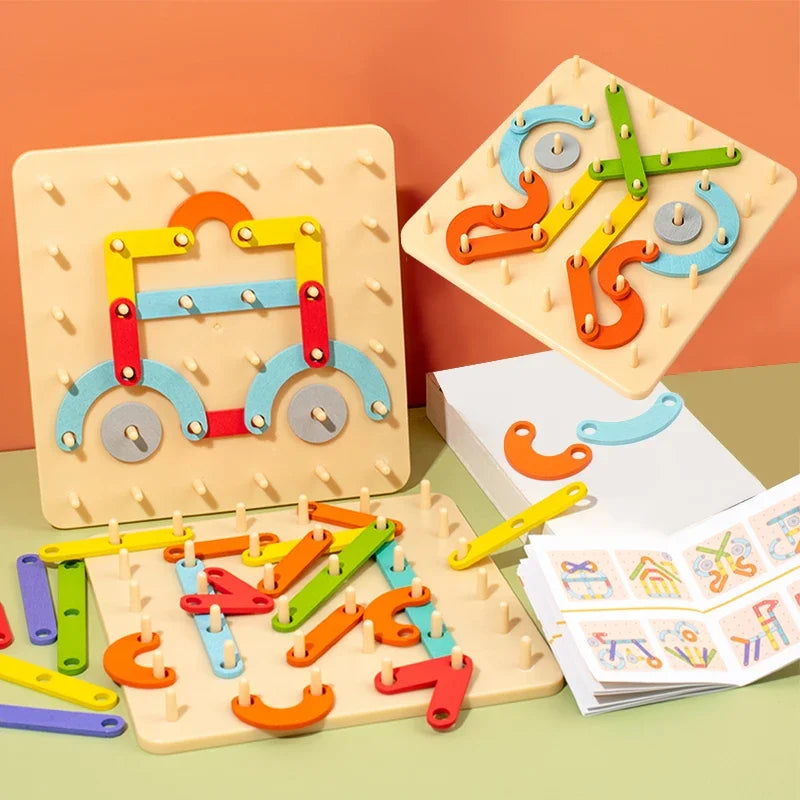 Children Wooden Geoboard Toys