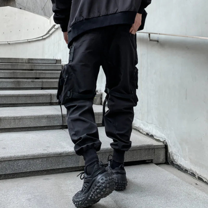 Mens Harajuku Punk Hip Hop Joggers Pantalons Casual Streetwear