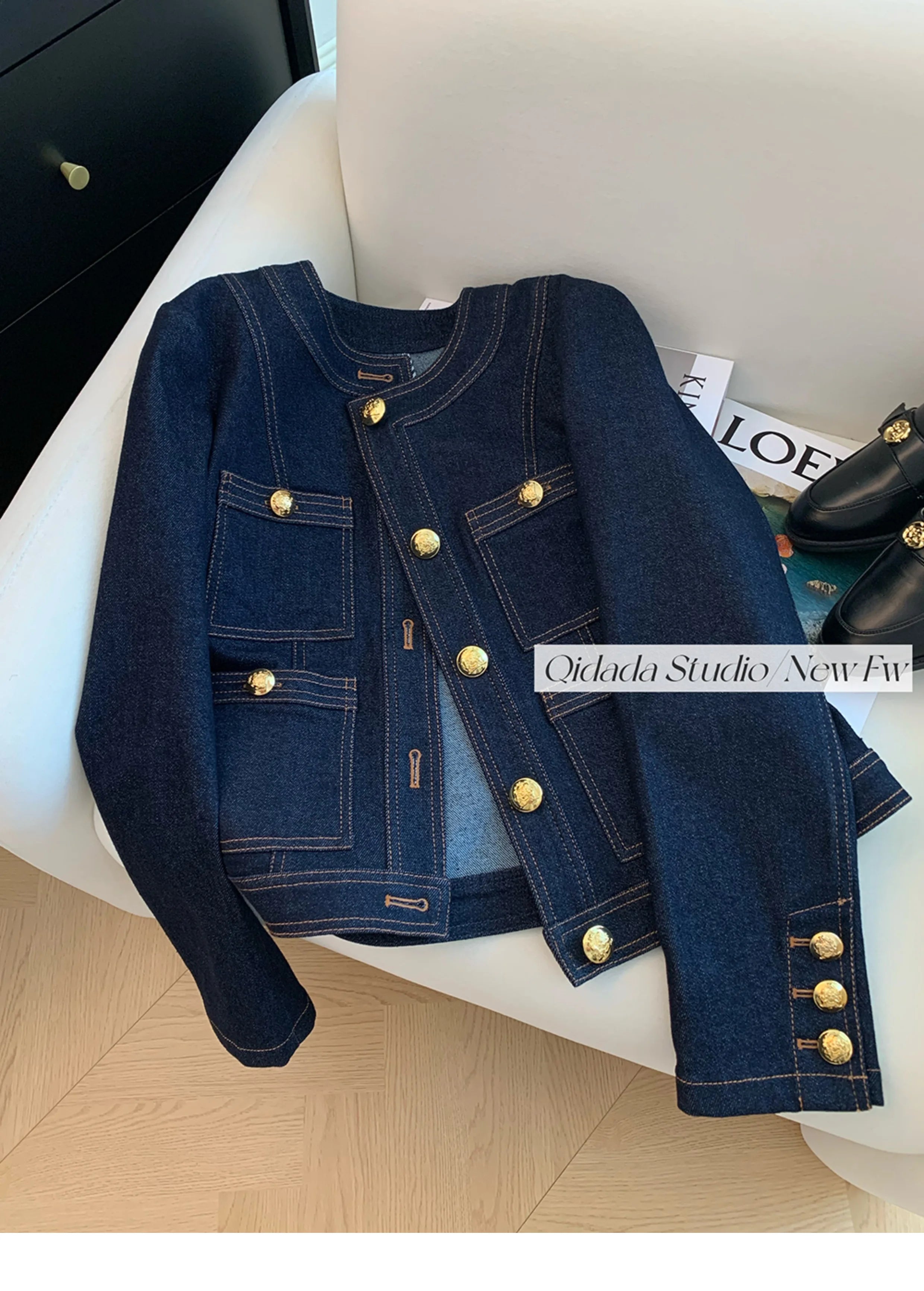 Casual Blue Elegant Denim Jacket