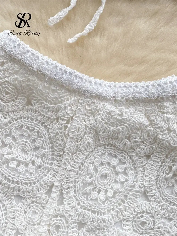 Trendy knitted two piece sets shorts outfit for women’s summer fashion.