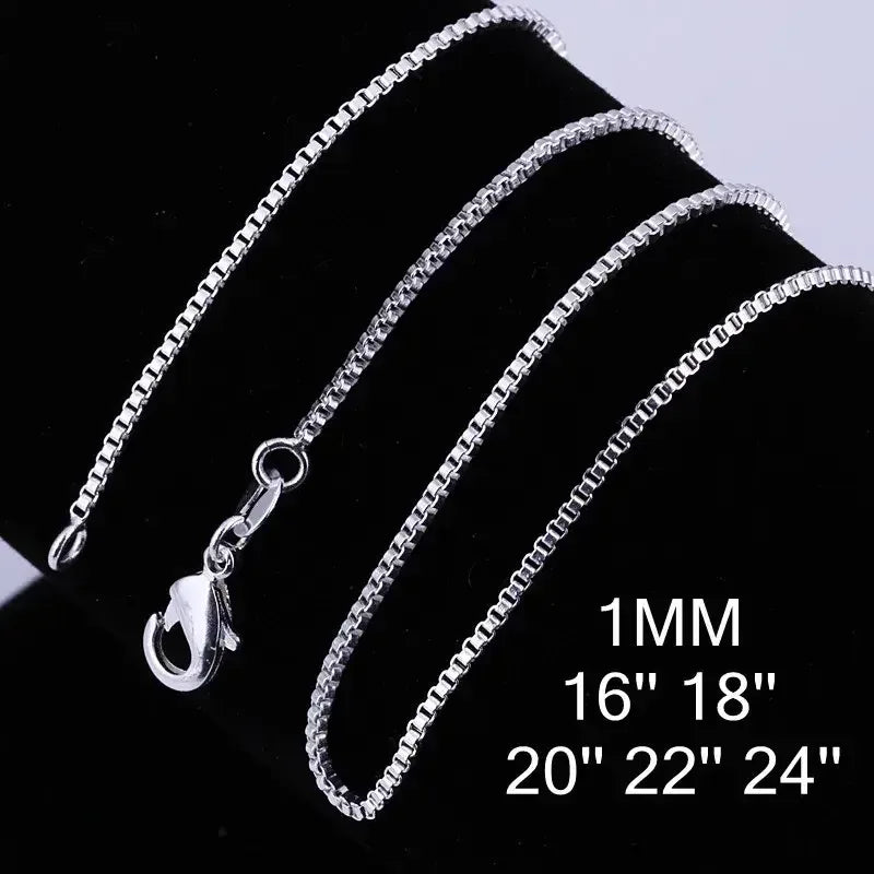 Sterling Silver Chain Fashion Necklace HZ1mm / 60cm