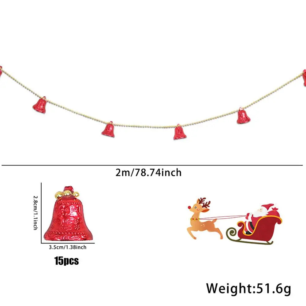 Colorful Jingle Bell Garland Christmas Decor Red / United States / 35mm