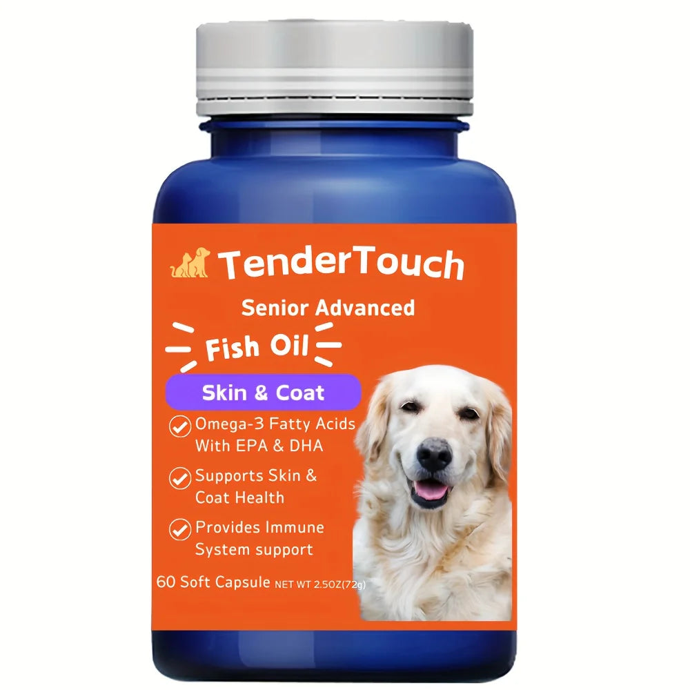 Capsules Amazing Omega 3 Fish Oil for Dogs and Cats - Omega 3 for Dogs and Cats Shedding and Skin Health For Dog Dry Skin