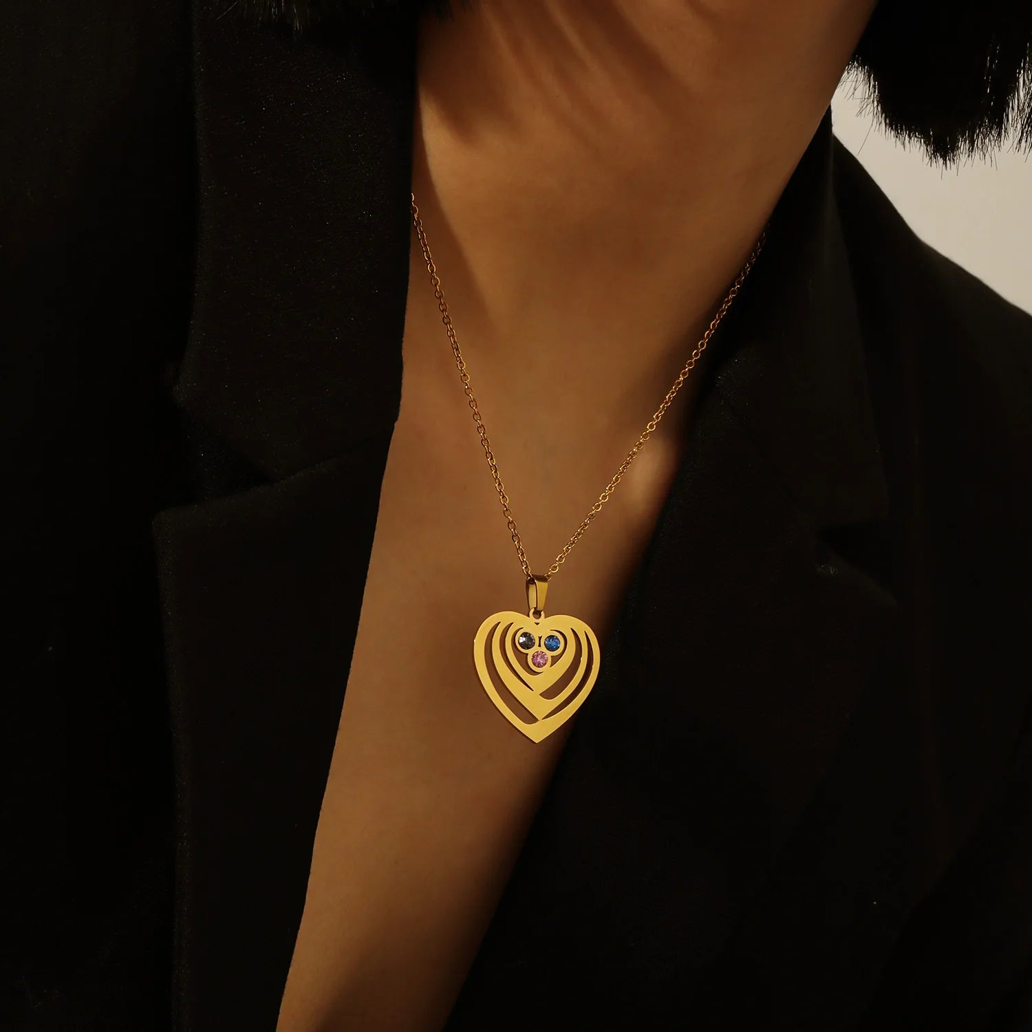 Personalized Birthstone Heart Necklace
