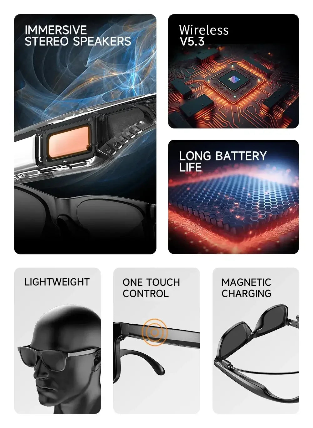 Smart Touch Sunglasses Black / United States