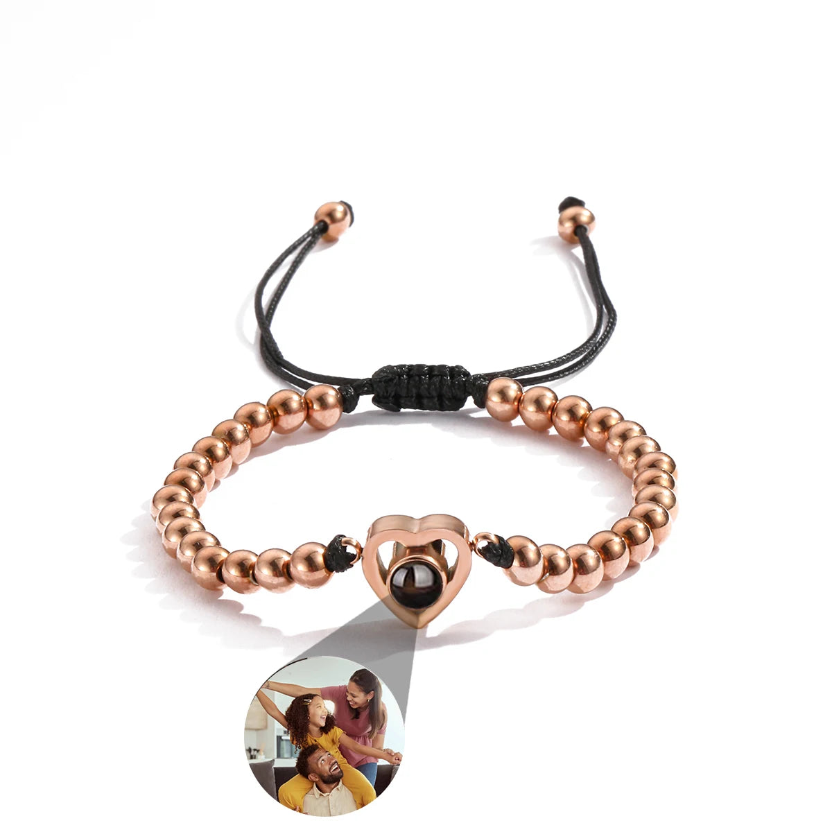 Custom Projection Photo Bracelet – personalized Zircon Chain Memory Jewelry for Women & Men