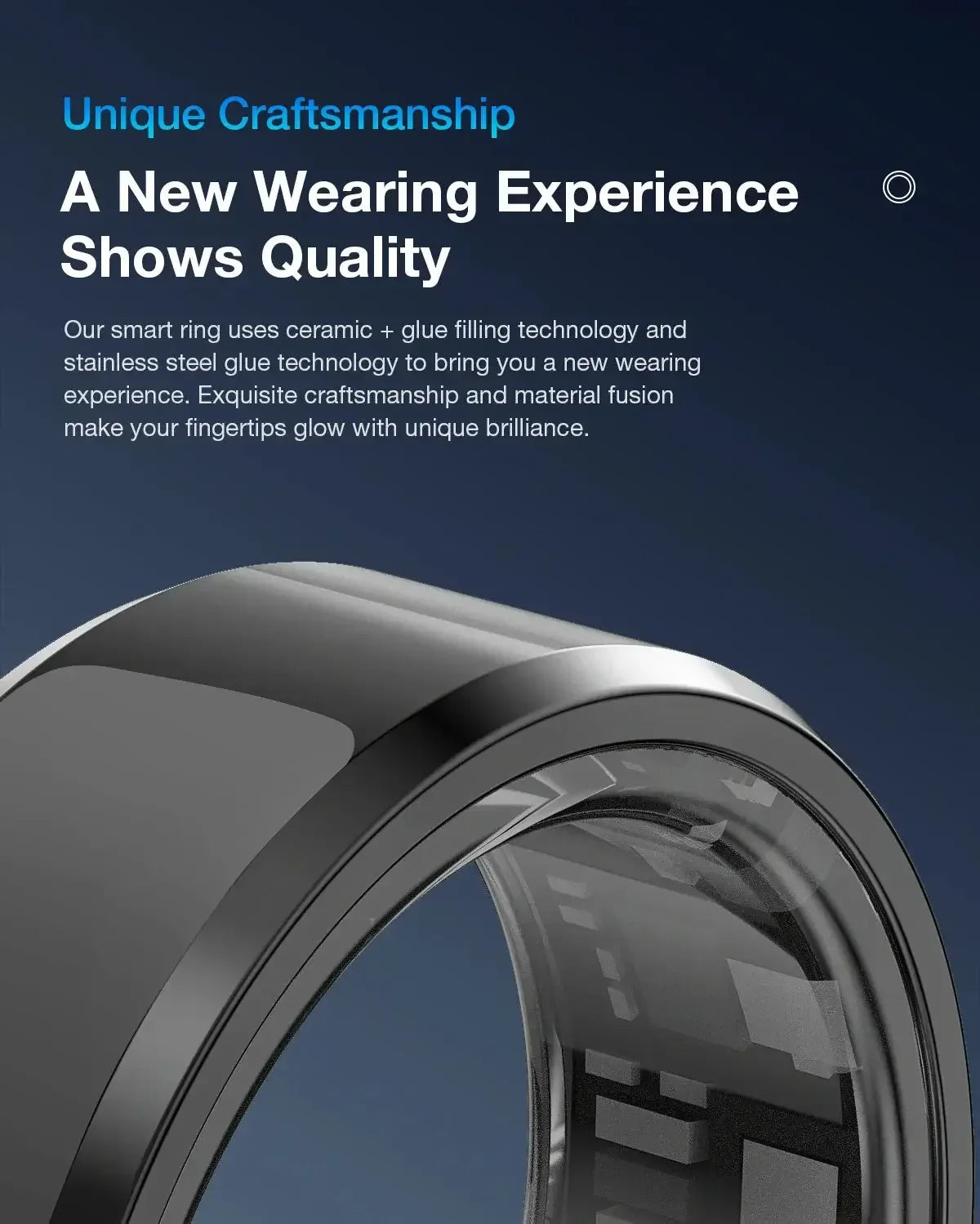 Aolon Gen3 Smart Ring Men Women Military Grade Titanium Steel Shell Waterproof Multi-sport Modes black / United States / 8