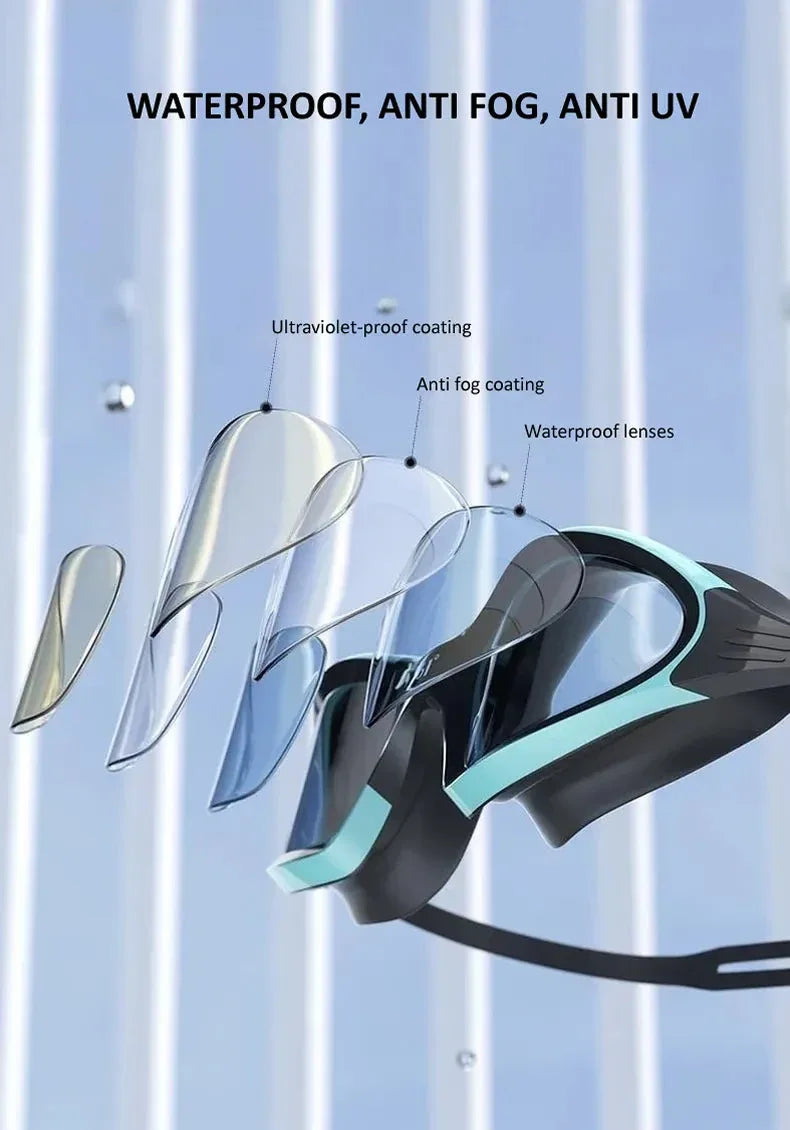 HD Anti fog swimming goggles White goggles