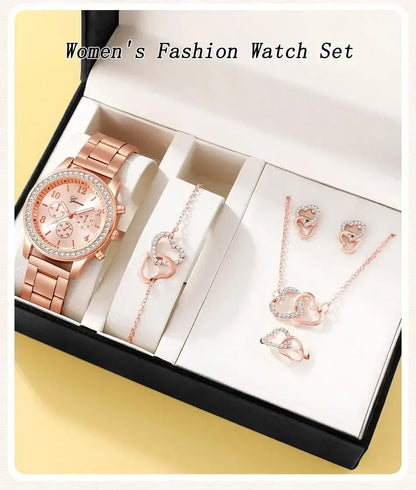 6 pcs. Rose Gold jewelry set Gold