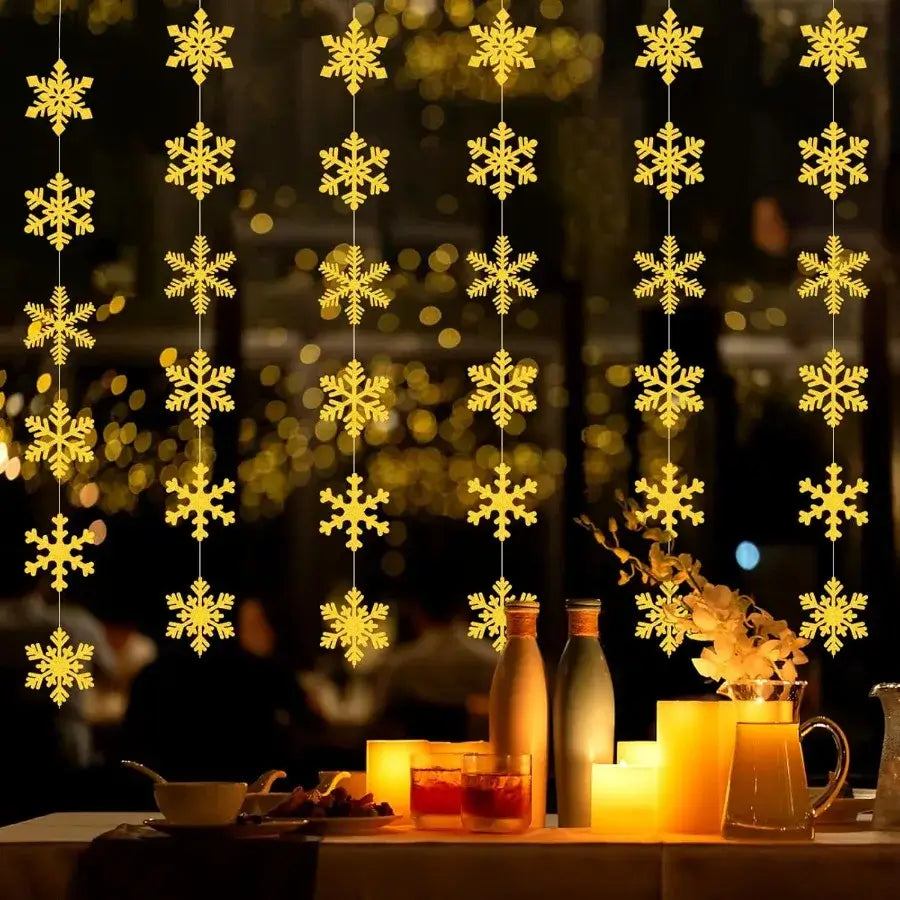 Gold Snowflake Christmas Garland