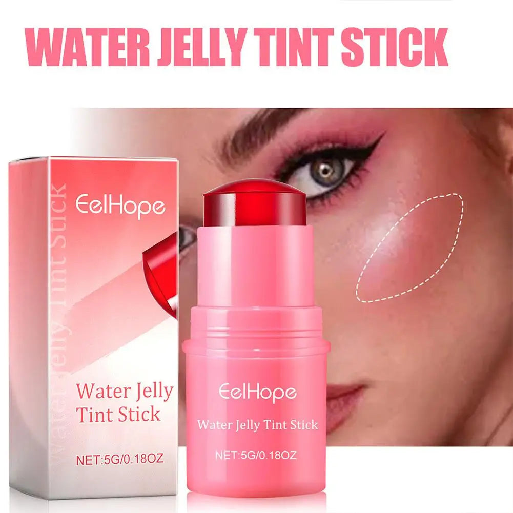 3in1 Cheek Lip Tinted Moistured Blush Stick Eyes Cheek Lip Brighten Cream Water Jelly Tint