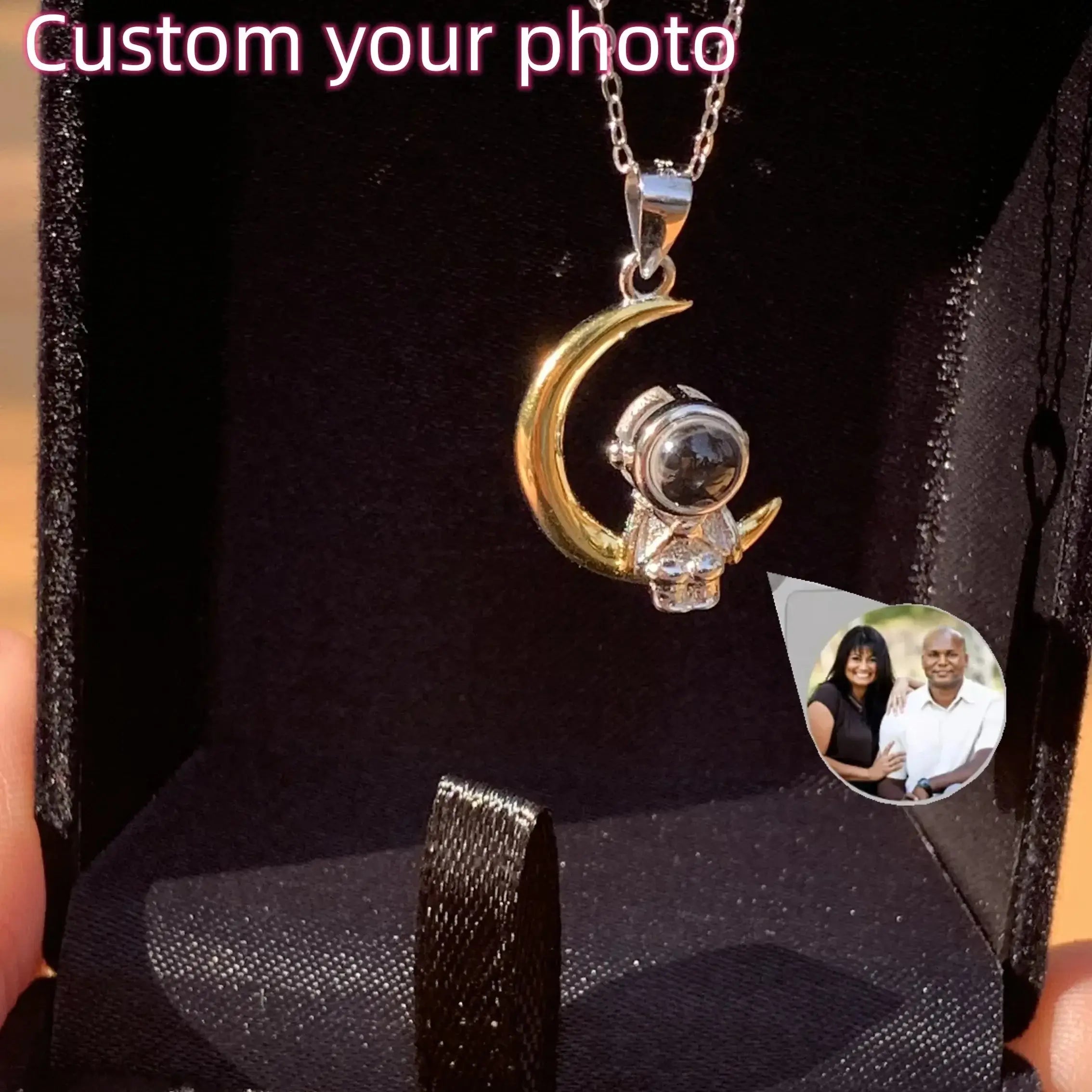 Shopminx Custom Heart Projection Necklace – Personalized Photo Memory Gift Style 14 / Rose gold / United States