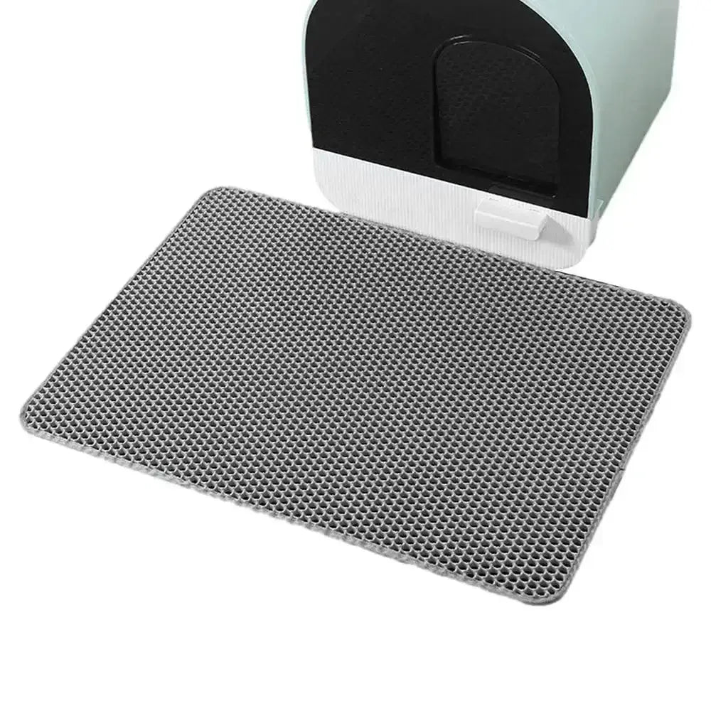 Cat Litter Mat Cat Litter Trapping Mat With Honeycomb Double Layer Washable Black / United States