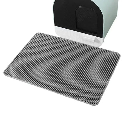 Cat Litter Mat Cat Litter Trapping Mat With Honeycomb Double Layer Washable Black / United States