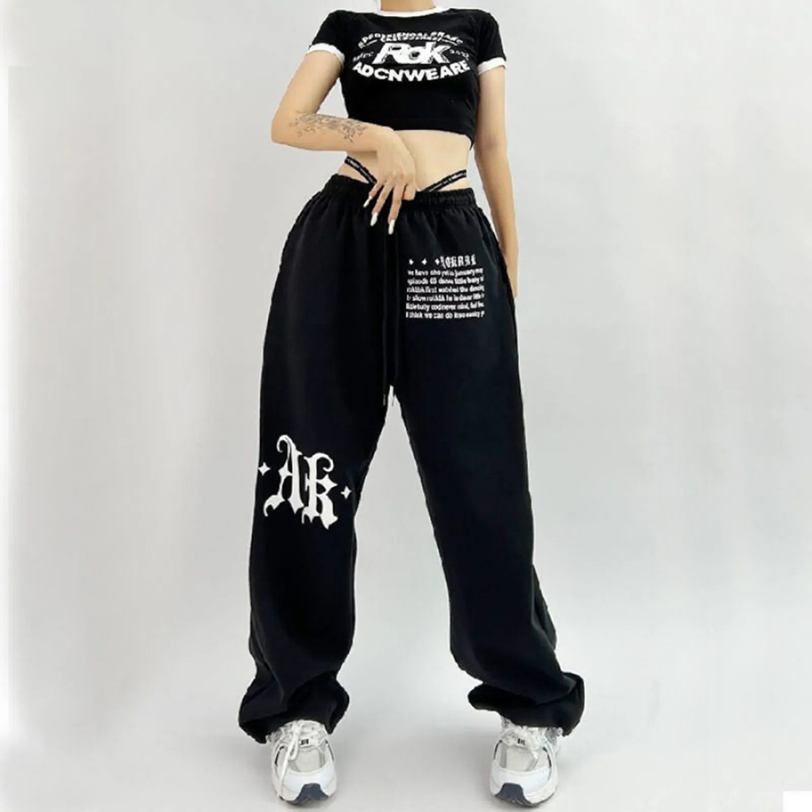 Autumn Baggy Fashion Oversize Jogging Pants Black Trousers