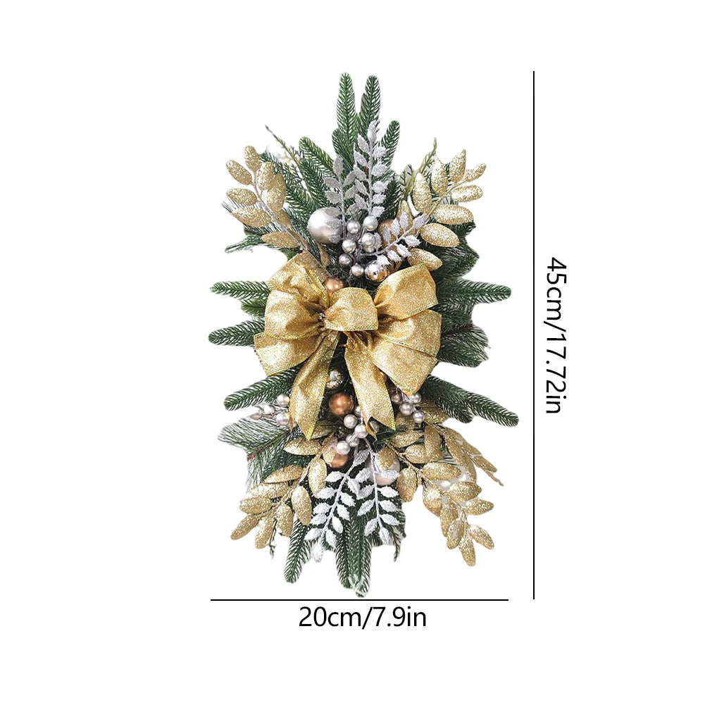 Christmas Swag Wreath with/without Lights – Door & Window Garland Decoration