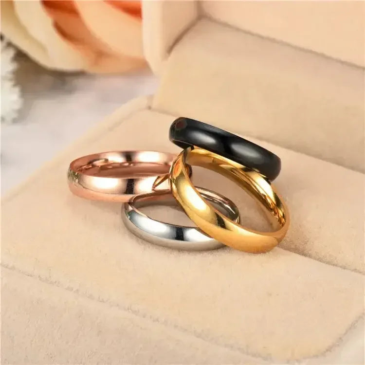 Classic 6mm Titanium Ring Hypoallergenic High Polish Unisex Wedding Band Rose Gold / 7