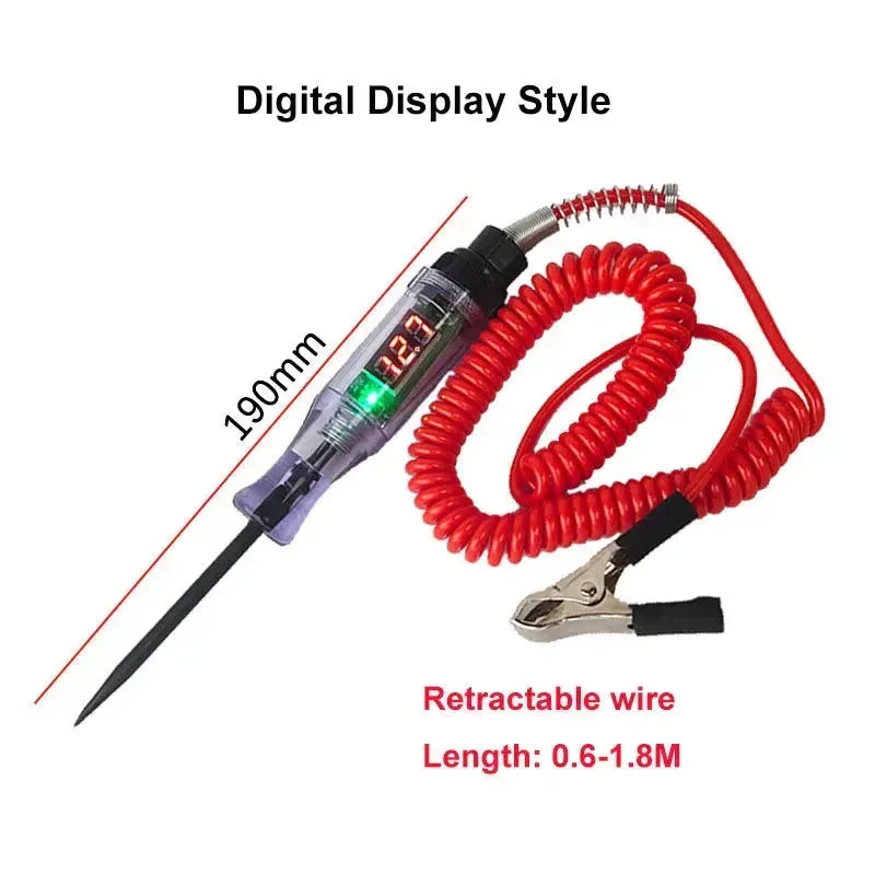 Universal Digital Display Car Truck Voltage Circuit Tester Circuit Tester Red