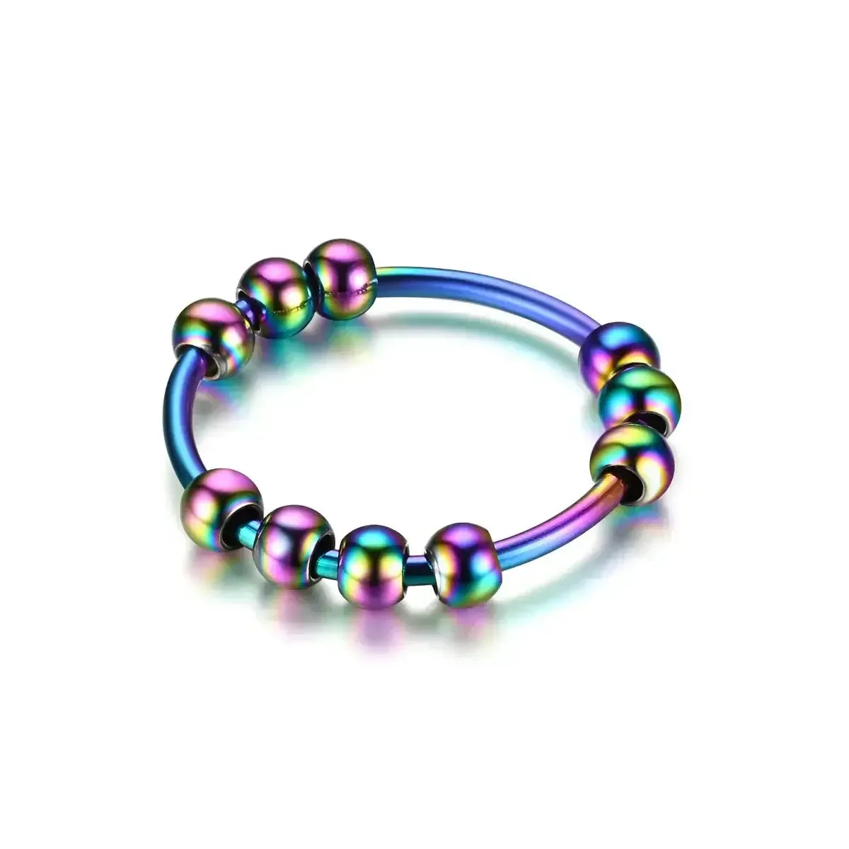 New Stainless Steel Beads Anxiety Rings Stress Relief Multicolour / 8