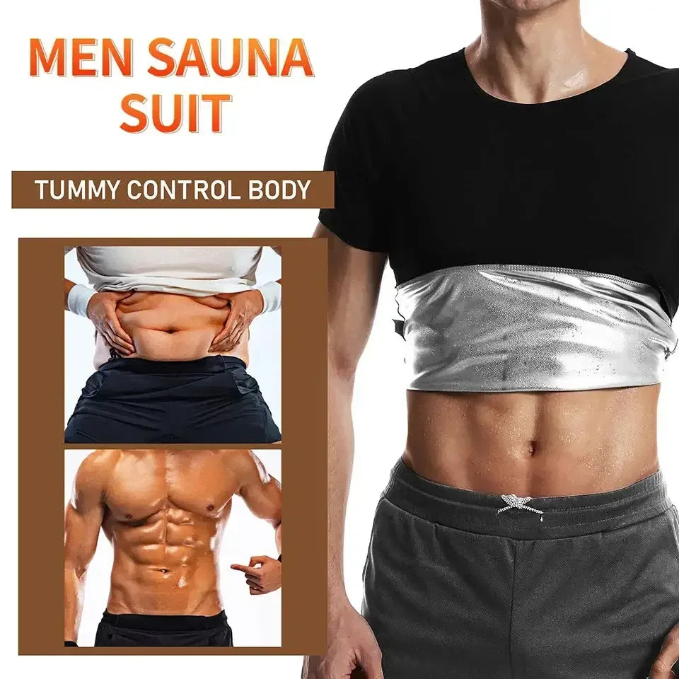 Men Sauna Sweat Vest Heat Trapping Compression Shirts Blue / S / United States
