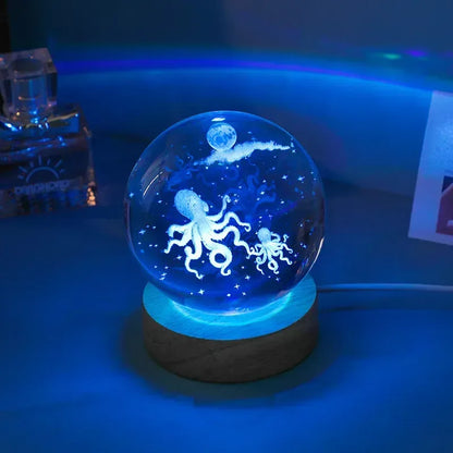 Galaxy Night Light Crystal Ball Warm Light Base / 22