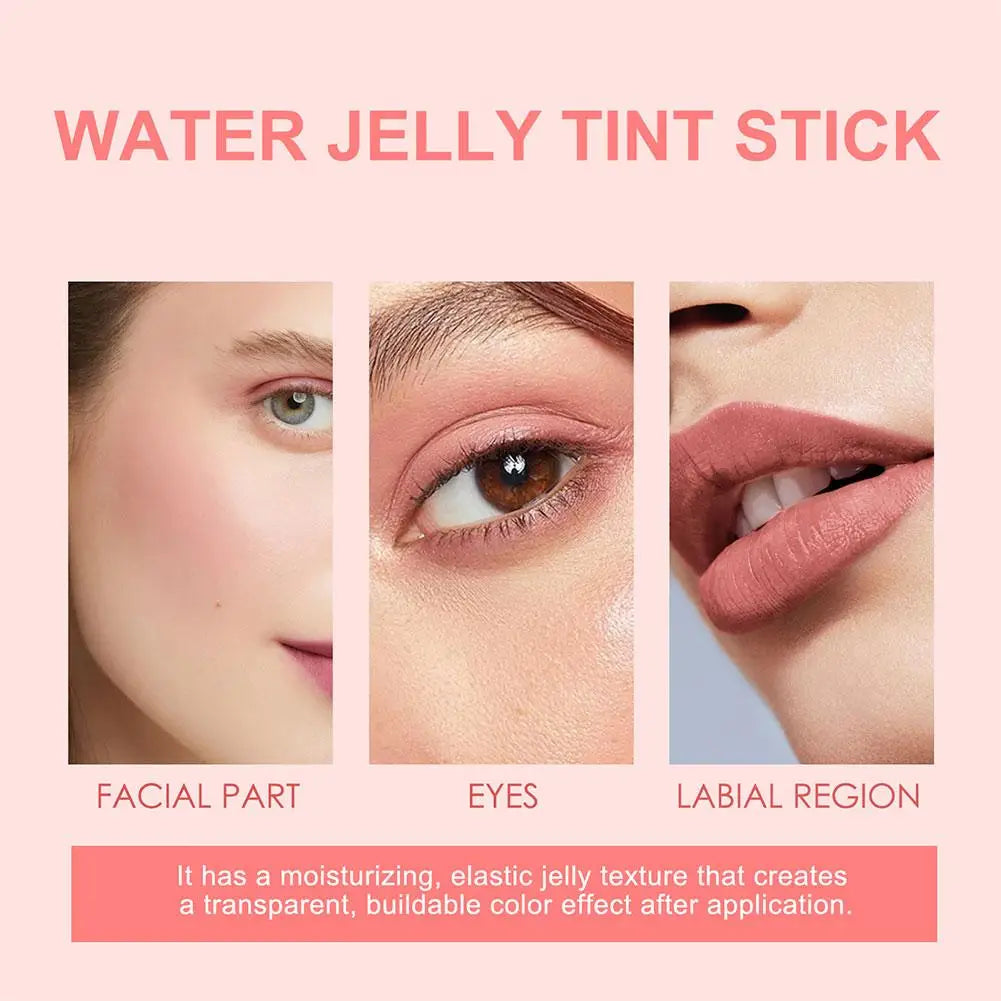 3in1 Cheek Lip Tinted Moistured Blush Stick Eyes Cheek Lip Brighten Cream Water Jelly Tint