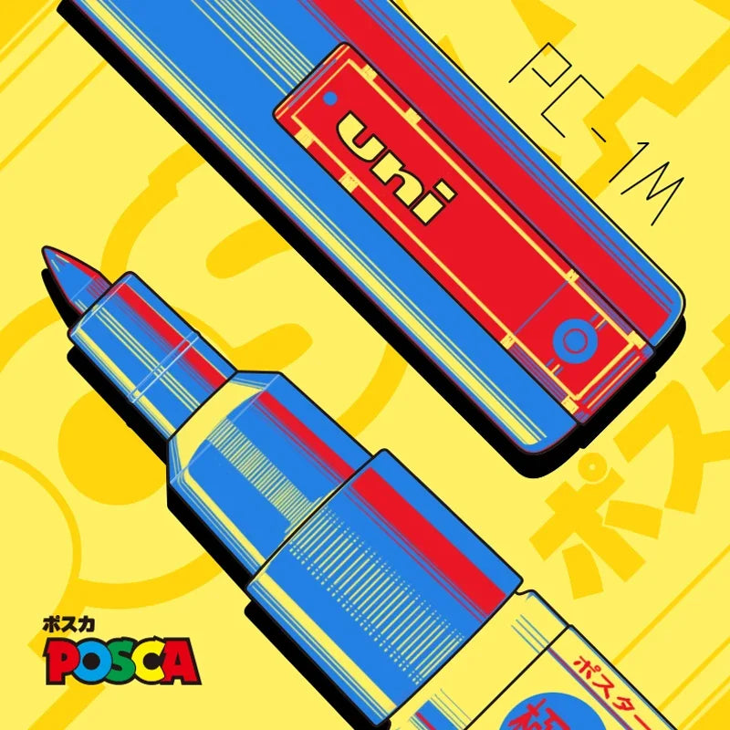 1 UNI Ball POSCA PC-1M Marker Pen POP Poster