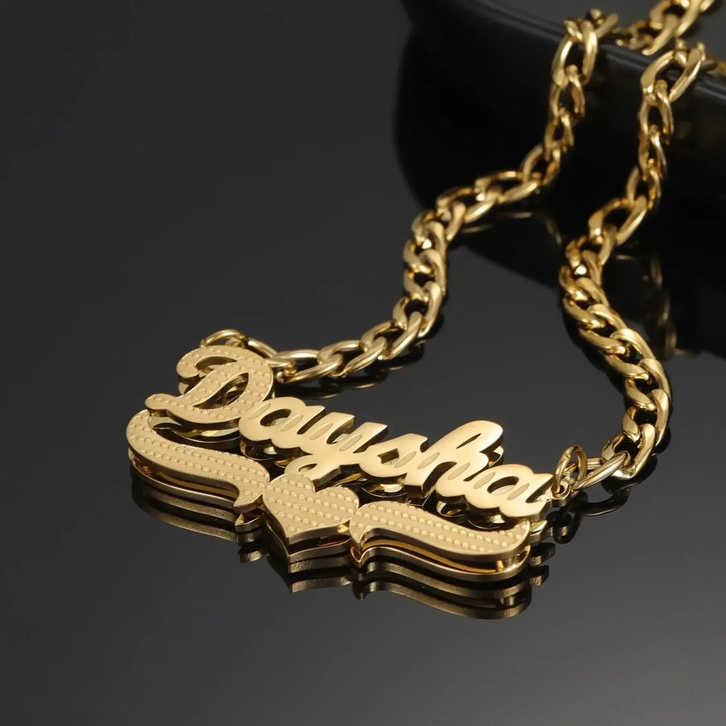 Double Plated Coustom Luxury Set Jewelry Unique Name Necklace Bracelet Silver-Set / United States