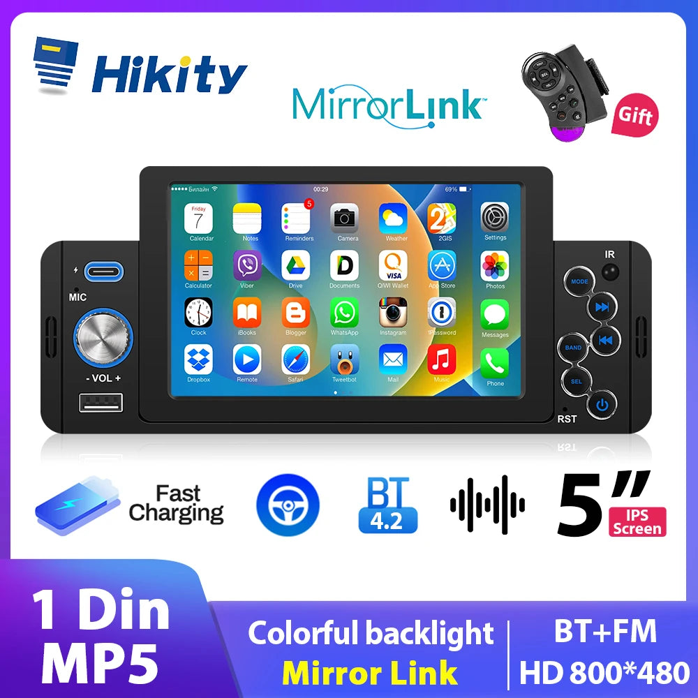 Hikity Autoradio 1 Din Car Radio