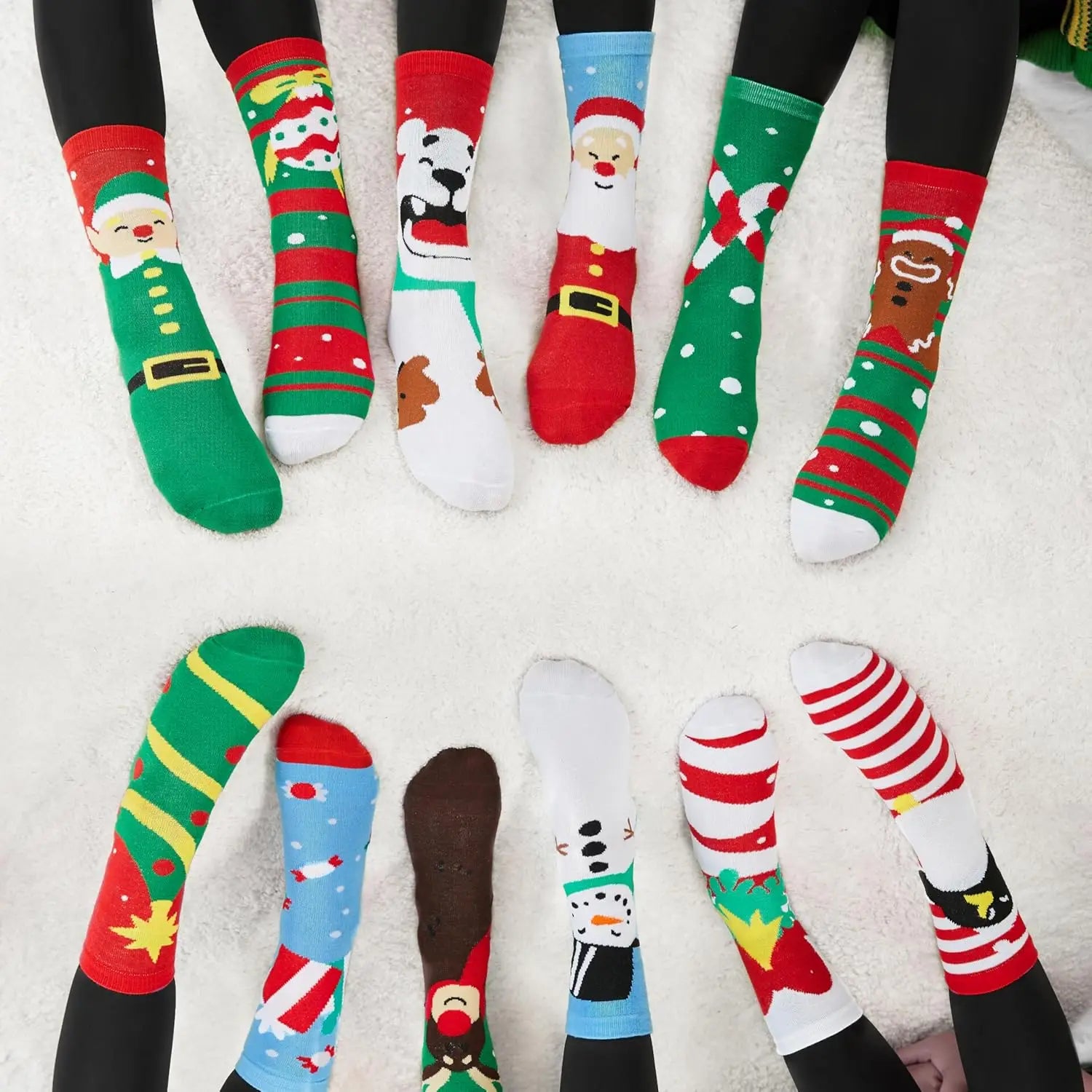 JOYFY 12 Pairs Christmas Crew Socks – Women’s Holiday Gift Set