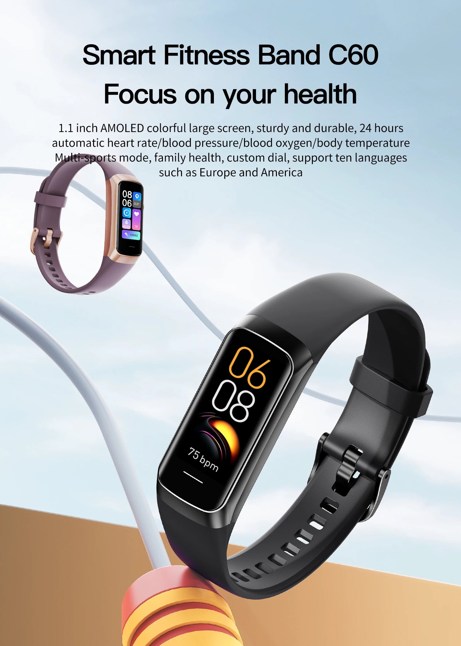 LIGE AMOLED Smart Watch & Fitness Tracker
